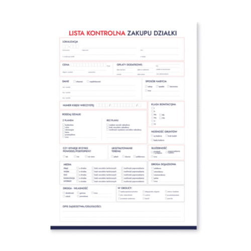 Lista kontrolna zakupu działki